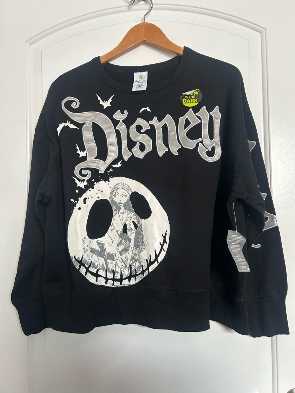 Disneyland Nightmare Before Christmas Glow-In-The-Dark Sweater NWT Jack Sally